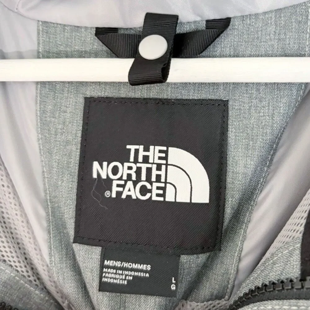 The North Face Mens Large Hooded Decent Jacket Gray Full Zip No Lining